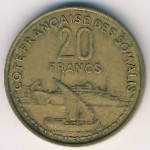 French Somaliland, 20 francs, 1965