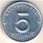 German Democratic Republic, 5 pfennig, 1952–1953