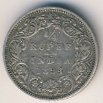 British West Indies, 1/4 rupee, 1877–1901