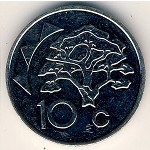 Namibia, 10 cents, 1993–2022