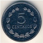 El Salvador, 5 centavos, 1987–1999