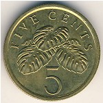 Singapore, 5 cents, 1985–1991