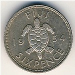 Fiji, 6 pence, 1934–1936