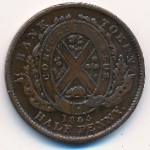 Quebec, 1 sou - 1/2 penny, 1842–1845