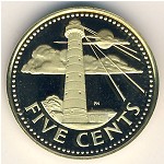 Barbados, 5 cents, 1973–2006
