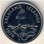 Falkland Islands, 10 pence, 1974–1992