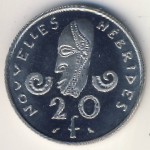 New Hebrides, 20 francs, 1967–1970