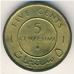 Somalia, 5 centesimi, 1967
