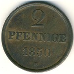 Hannover, 2 pfennig, 1845–1851
