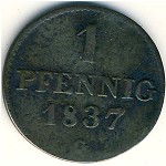 Saxony, 1 pfennig, 1836–1838