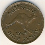 Australia, 1/2 penny, 1949–1952