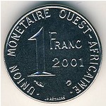 West African States, 1 franc, 1976–2002