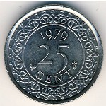 Suriname, 25 cents, 1962–1986