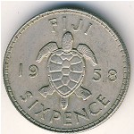 Fiji, 6 pence, 1953–1967