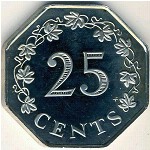 Malta, 25 cents, 1976–1981