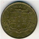 Jamaica, 1 penny, 1937
