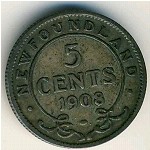 Newfoundland, 5 cents, 1903–1908