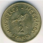 New Hebrides, 2 francs, 1973–1979