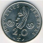 New Hebrides, 20 francs, 1973–1979