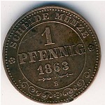 Saxony, 1 pfennig, 1862–1873