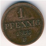 Saxony, 1 pfennig, 1855–1859