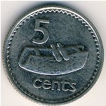Fiji, 5 cents, 1990–2006