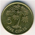 Seychelles, 5 cents, 1990–2003