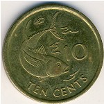 Seychelles, 10 cents, 1990–2003