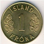 Iceland, 1 krona, 1957–1975