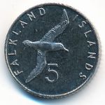 Falkland Islands, 5 pence, 2019