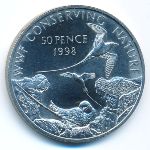 Ascension Island, 50 pence, 1998