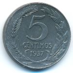 Spain, 5 centimos, 1937
